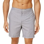 Mens Zig-Zag Volley Swim Bottom Board Shorts, Grey, X-Large